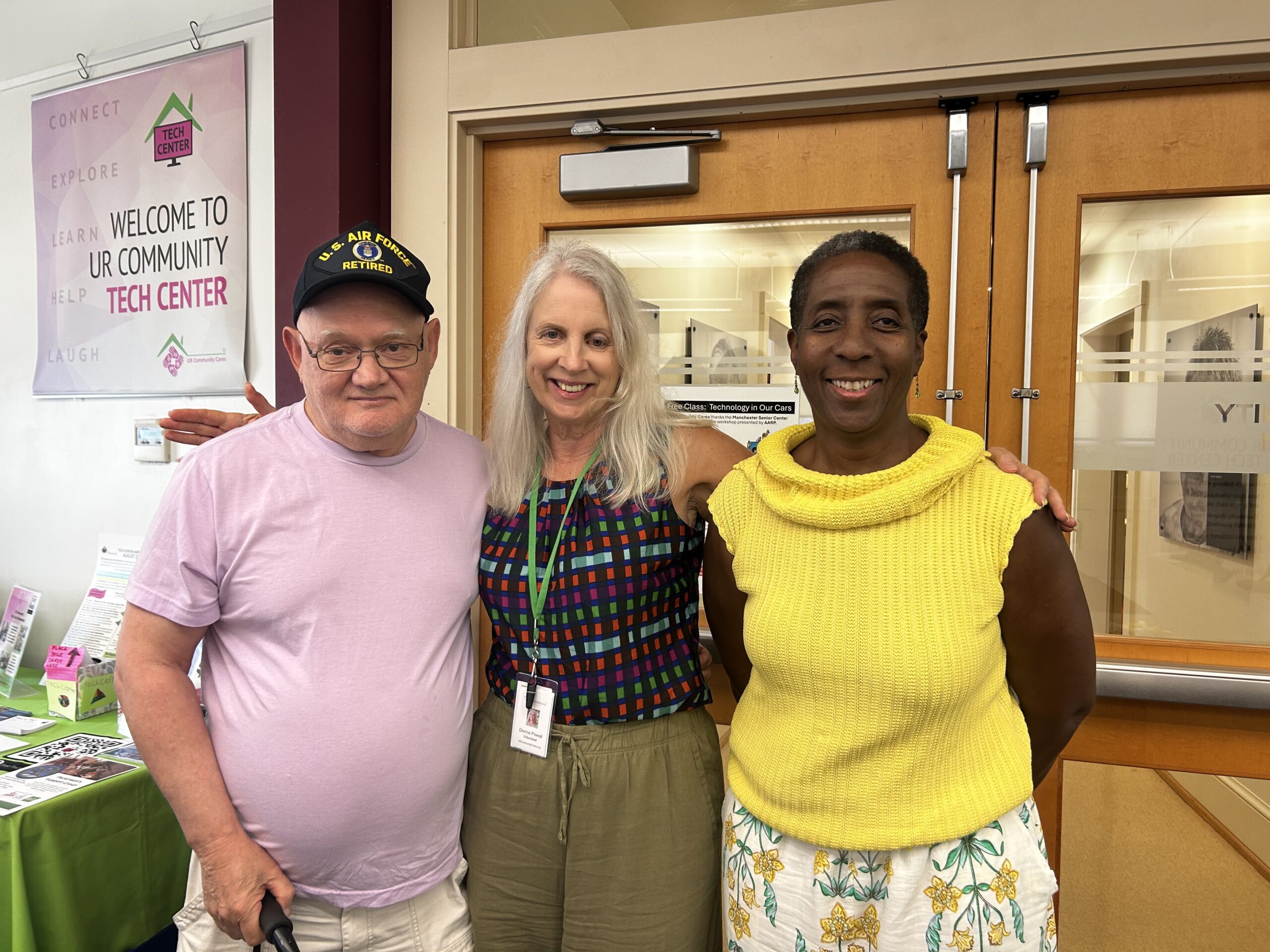 Donna, George and Maggie at the July social 2025