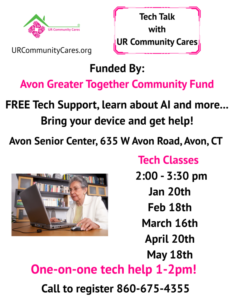 Avon Senior Center Tech Talk Dates