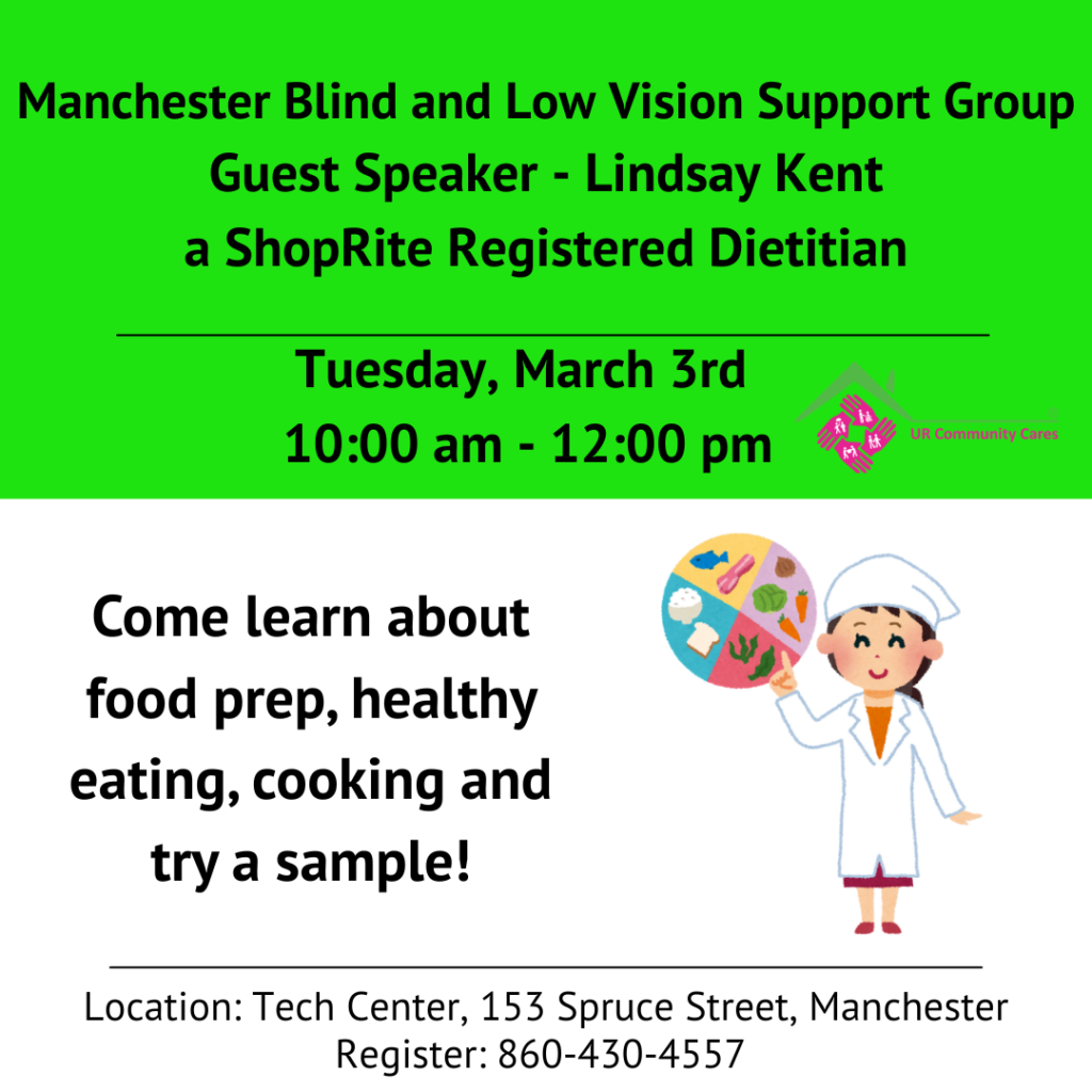 Come learn about food prep, healthy eating, cooking and try a sample!