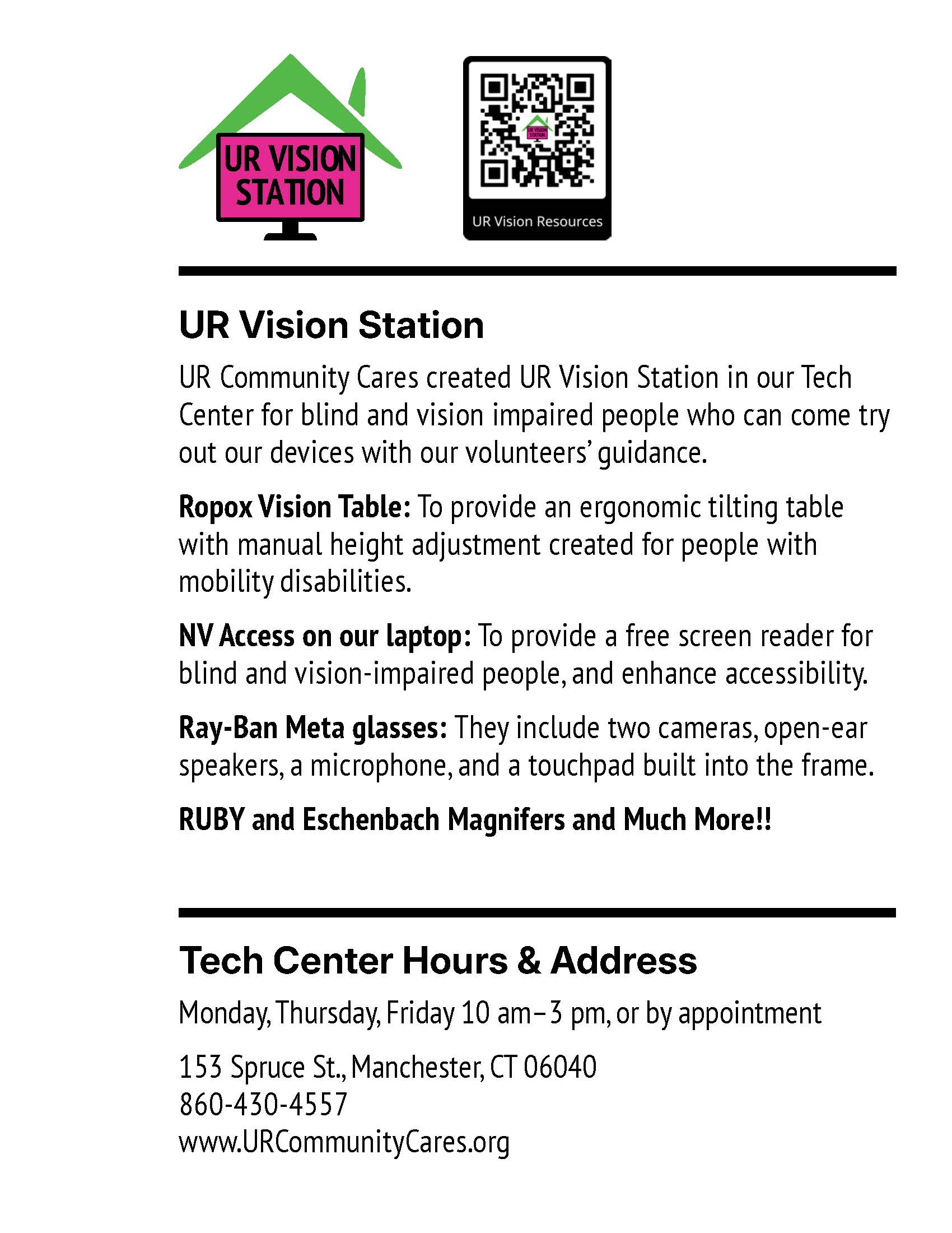 UR Vision Station info